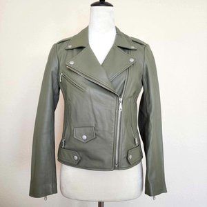 Rebecca Minkoff Grey Wes Moto Leather Jacket - Size S